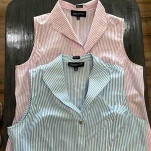 Two Jones New York Sleeveless Pinstriped Dress Shirts